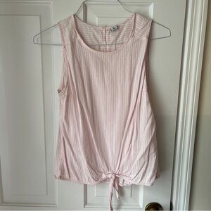 Striped Front Tie Sleeveless Top